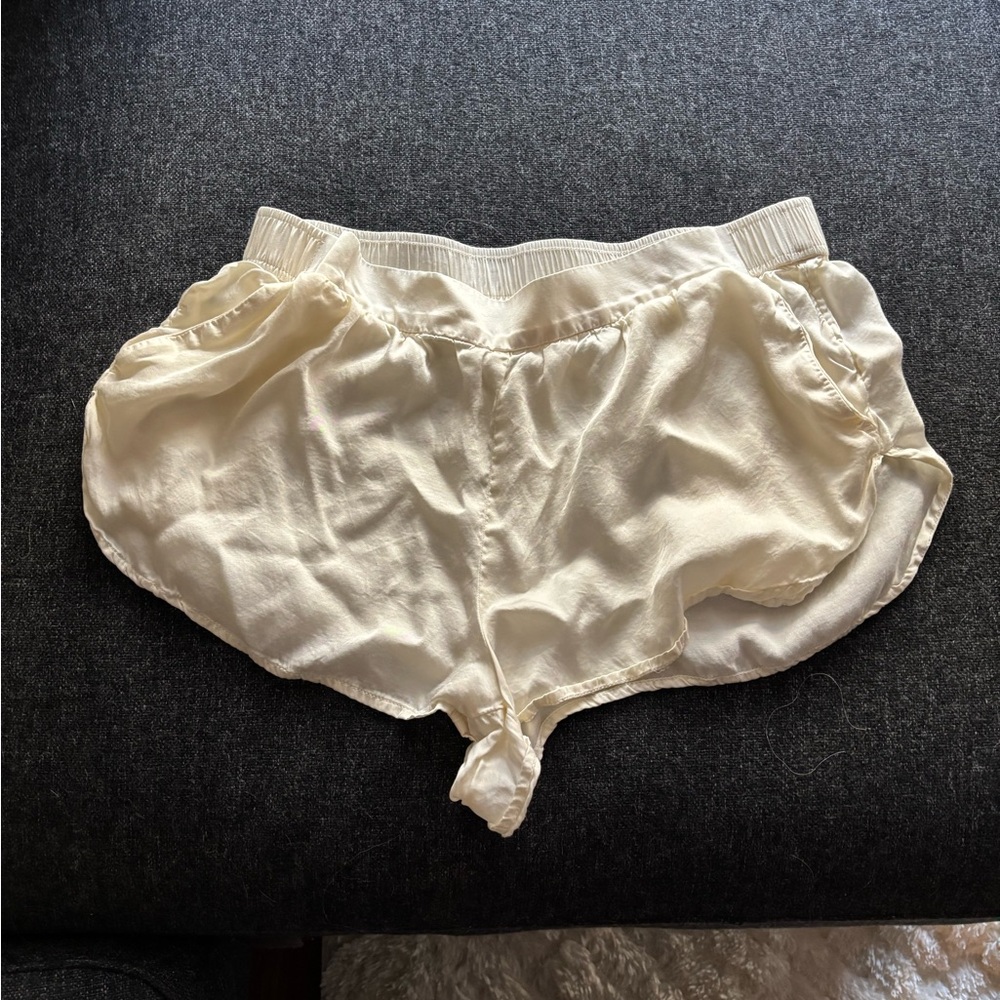 Anthropologie Cream Silk Shorts (S)